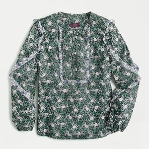 Ruffle sleeve blouse in mixed Franklyn® floral
